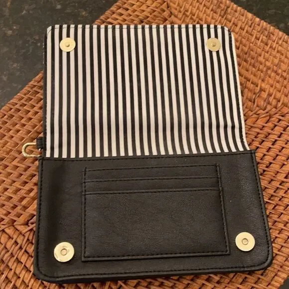 *Luv Betsey* Johnson Black Glitter Sparkle Wristlet LN - Picture 5 of 9